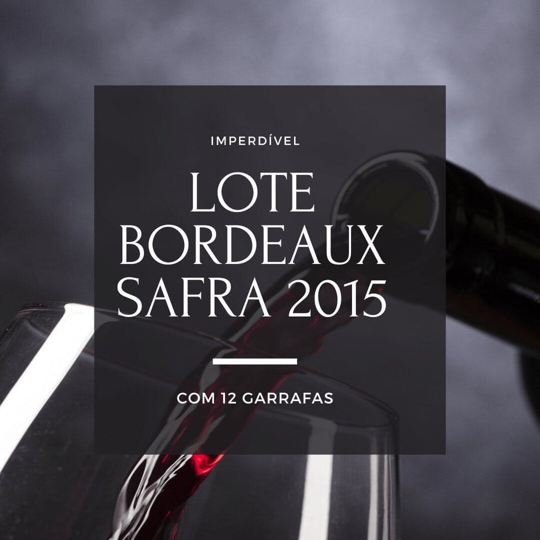 Lote Bordeaux safra 2015 c/12 garrafas - Wine Broker Company